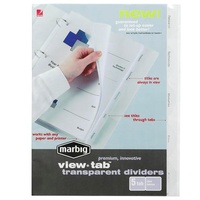 Dividers Marbig View Tab A4 PP 5 Tab Clear 37825 - set 