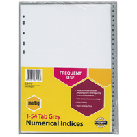 Dividers Numerical A4 PP 1-54 Grey 35140 Marbig 