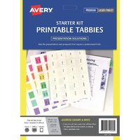 Printable Tabbies Starter Kit 96 Tabs Bright Multi-coloured Laser Inkjet Printable Tabs Avery 5412548