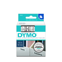 Dymo Label Tape D1 12x7m BLACK on White 45013 S0720530