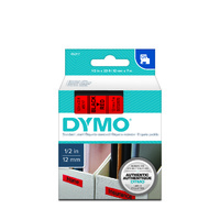 Dymo Label Tape D1 12x7m Black on Red Tape SD45017