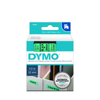 Dymo Label Tape D1 12x7m Black on Green Tape SD45019