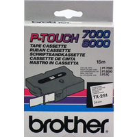 Brother TX251 P-touch 24mm Black On White Brother TX251 - each 