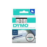Dymo Label Tape D1  9x7m Black on Clear Tape 40910 #S0720670