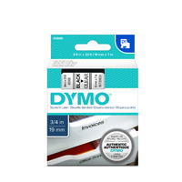 Dymo Label Tape D1 19x7m Black On Clear SD45800 S0720820