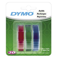 Dymo Embossing Tape 9mm x 3m Asst Pack 3 #1741671