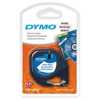 Dymo LetraTag Plastic 12mm Tape Pearl white Dymo 91331 SD91201 