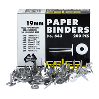 Paper Binders steel 19mm 643 Box 200  Split pin fasteners 0006438