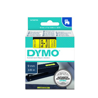 Dymo Label Tape D1  9x7m Black on Yellow Tape SD40918