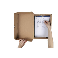 Box File A4 WITH SPRING FITTED CLIP 80mm Marbig 80079 ENVIRO Kraft WITH A BIG PAPER CLIP