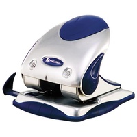 Paper Punch 2 Hole  25 Sheet Medium P225 Silver/Blue Rexel Premium 