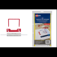 Tubeclip Avery  box 10 Red 44005R 3 piece file fastener