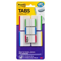 Tabs Post It Durable 25mm 50mm 686-VAD1 pack 114 Assorted Primary Colours