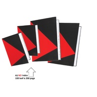 Notebook A5 Hard Cover 100 leaf Red & Black PLAIN Premium