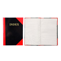 Notebook A4 Hard Cover 100 leaf Red & Black A-Z indexed Premium