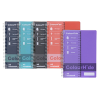 Notebook A5 Colourhide 200 Page Assorted Pack 5 #1717699J Marbig