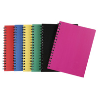 Notebook 225x175mm Spiral Hardcover 200 page side open Assorted colours Spirax 511A - pack 4 #56511A