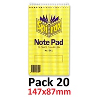 NoteBook 147x87 96 page Small Top Open Spirax 541 pack 20  55241