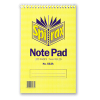 Notebook 200x127mm 200 page Pack 10 563A Spirax Top Opening card cover #56049