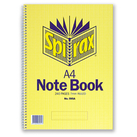 Notebook A4 Spiral 240 page side open Spirax 595A - pack 5 #56059