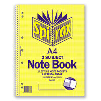 Notebook A4 2 Subject pack 5 Spirax 605 # 56605