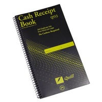 Cash Receipt Book Duplicate Carbonless 272 x 149mm 4 Up Quill Q553 Spiral - each 