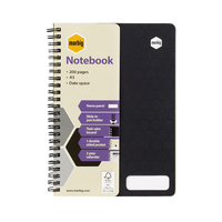 Notebook A5 210x148mm 200 Page 17186F Black pack 5 Marbig 100 leaf