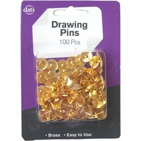 Thumb Tacks Brass head - pack 100 8mm legs 