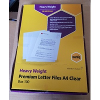 Letter File A4 Clear 180 micron Box 100 Ultra Marbig 2004312  PP also 2004212 polypropylene 