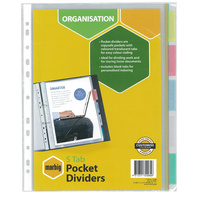 Dividers A4  5 Tab Pocket PP Insertable 35080 Marbig