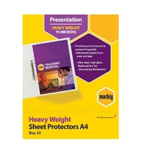 Sheet Protector A4  70 Micron box  50 25100S Marbig Ultra clear