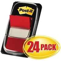 Flags Post it 680-1-24CP Red 25x43mm 24/pk 3M ID Cabinet Pack