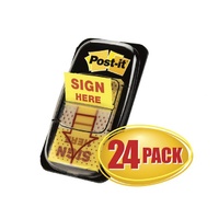 Flags Message Post it 680-9-24 Sign Here 24CP 25mm 1200 flags Cabinet Pack of 24 pack #70071419579
