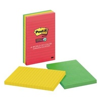 Post it Note 101x152mm 660-3SSAN LINNED 90 Sheets Pack 3 Marrakesh Colours