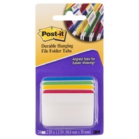 Tabs Post It Durable 50mm 686A-1 pack 24 ANGLED Red Blue Yellow Green Hanging File 