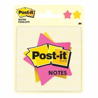 Post It Note Star Shaped Notes 7350-STR 2x 75 sheet pads yellow and Pink Melbourne and Brisbane Only, not stocked in Sydney