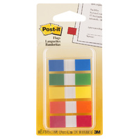 Flags Post it 683-5CF 5x colours 12x45mm x100 3M Blue, Green, Yellow, Yellow, Orange, Red
