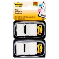Flags Post it 680-WE2 White 25x43mm 2 pack 3M ID 70071206000