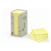 Post It Note  76x 76 654YR Yellow 100% Recycled Pack 16 3M 70005054468 PIUU009543958