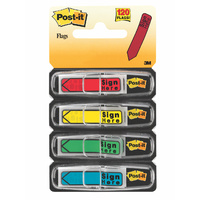 Flags Message Post it 684-SH Sign Here 4 colours Red, Blue, Yellow, Green 3M 