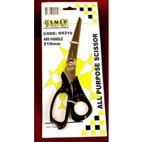 Scissors 210mm Economy Office All Purpose Black Handle Osmer OS215
