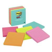 Post It Note 101x101 675-6SSMIA Pack 6 LINED Miami Colours