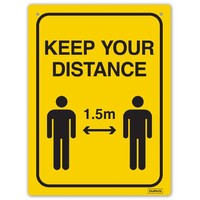 Signage Social Distance Wall Sign Rectangle 225mm wide x 300mm high