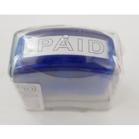 Stamp Pre-inked Paid in Blue Outline Shiny SEN0013 