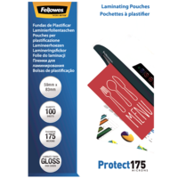 Laminating Pouch 59x83mm 175 Micron pack 100 Gloss Fellowes 53077