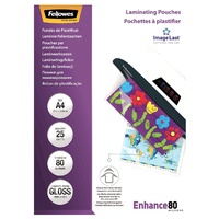 Laminating Pouch  A4  80 Micron pack 25 Gloss Fellowes 53962
