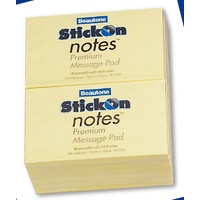 Stick on Notes  76x125 Yellow Beautone 11050 - pack 12 