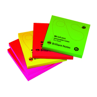 Stick on Notes 75x 75mm Brilliant Marbig 1810699 - pack 5 