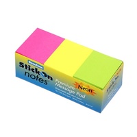 Stick on Note 38x50 x12 Neon Assorted 13119 Beautone