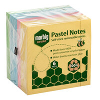 Stick on notes 75x75 Pastel Enviro 1813199 - pack 6 
